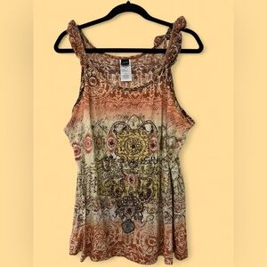 Bohemian Chic Tank Top with Earthy Tones